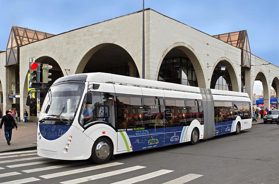 Електробус Vitovt Max Electro на вулиці Мінська